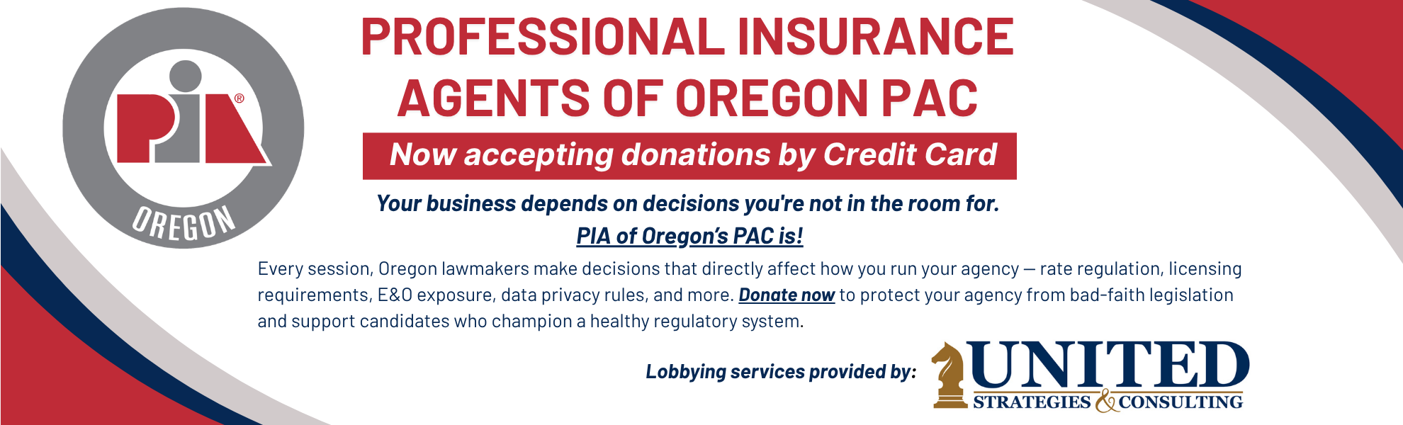 Professional Insurance Agents of Oregon PAC — now accepting donations by credit card